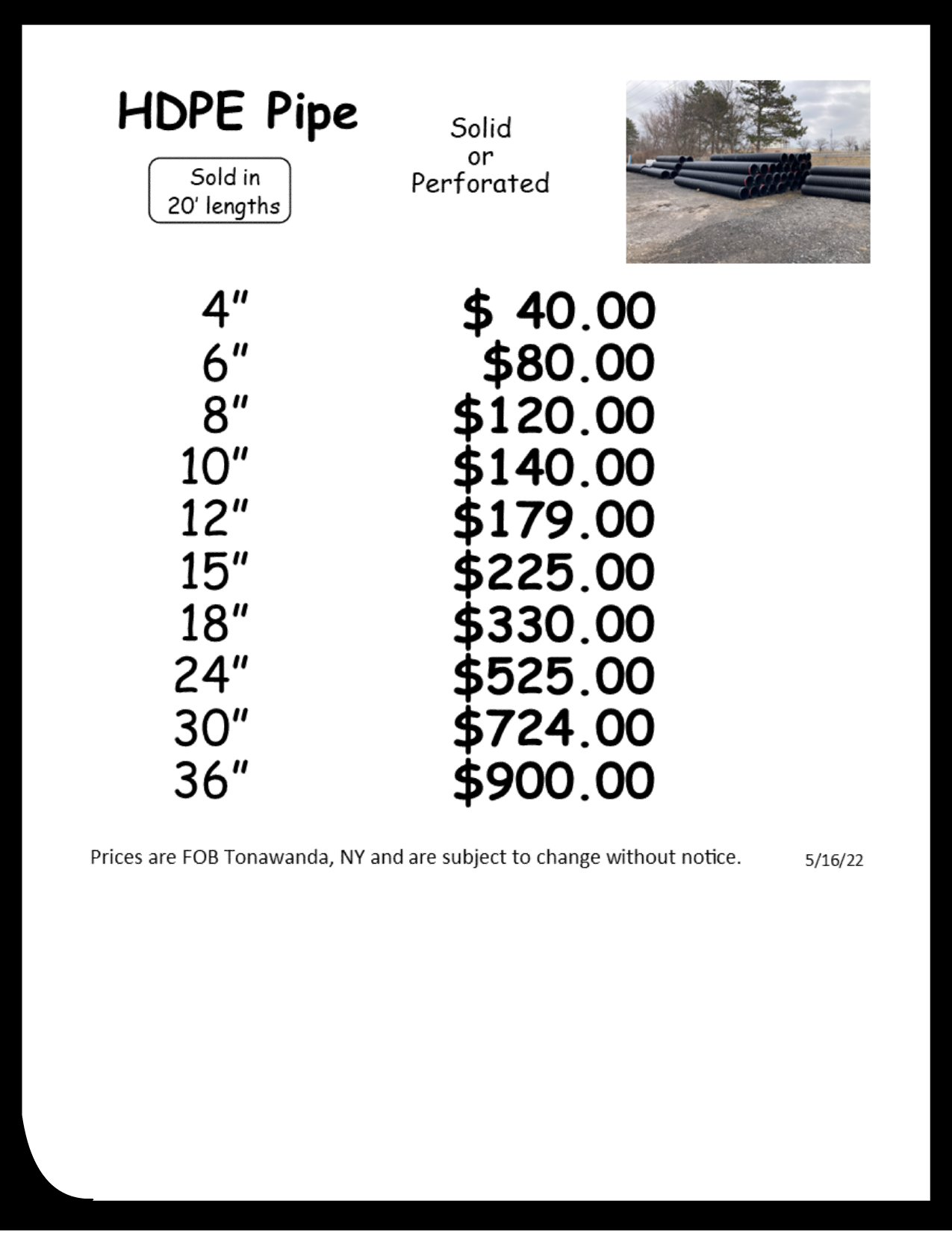 HDPE Pipe Niagara Precast